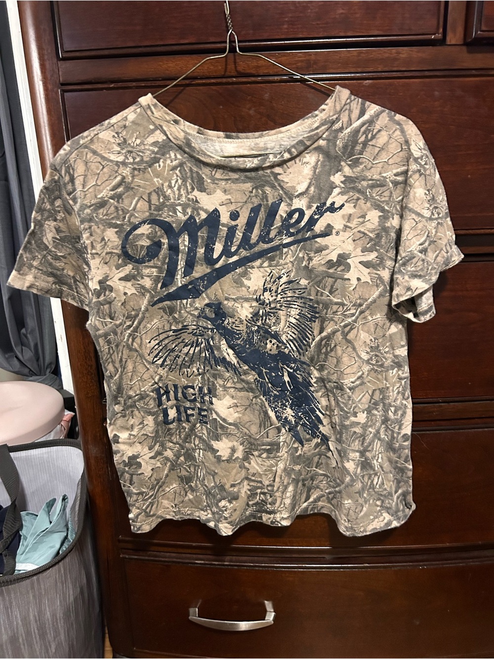 Target Women's Miller Graphic Tee in Tan and Navy